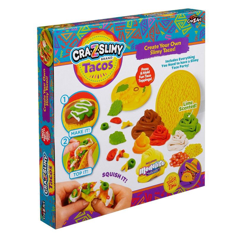 slide 4 of 11, Cra-Z-Slimy Taco Slimes and Putties: 8-Piece Set, Includes Brown, Green, Orange, Red, Focuses on Creativity, 1 ct