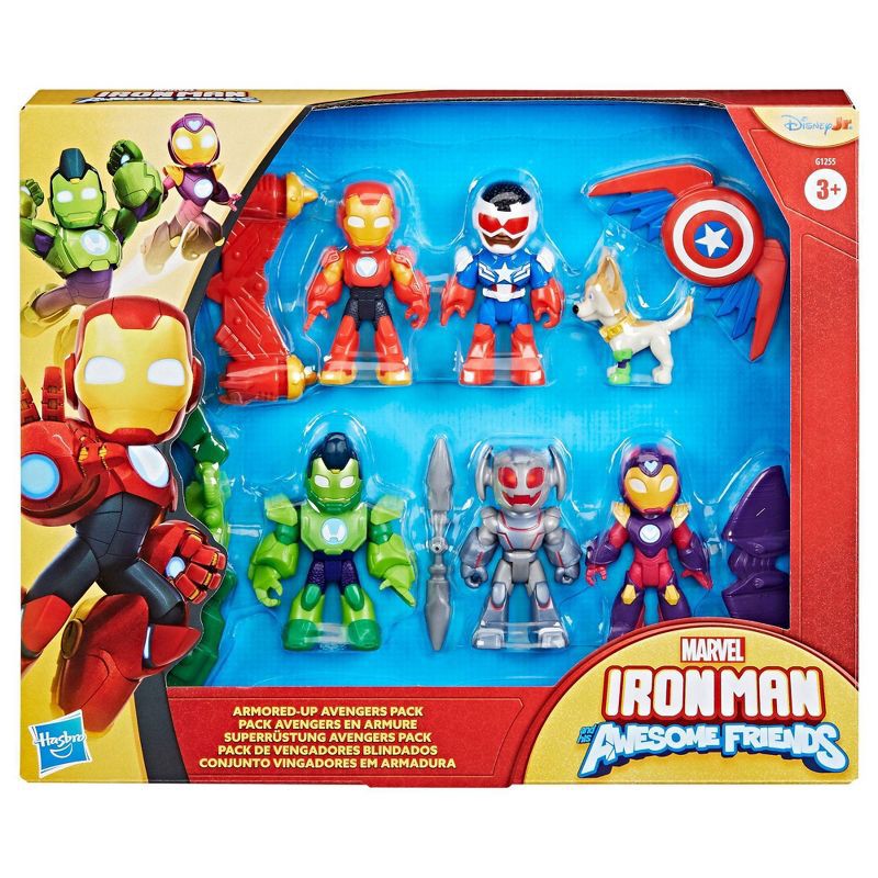 slide 3 of 5, Disney Marvel Iron Man and his Awesome Friends Armored-Up Avengers Pack, Christmas Gifts for Kids, 1 ct