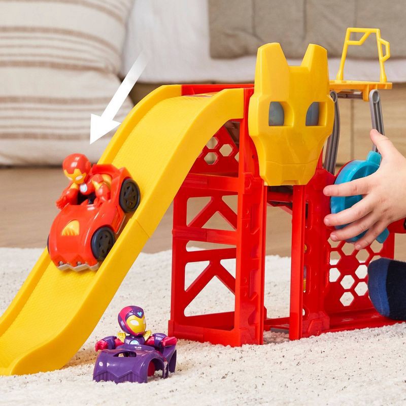 slide 7 of 8, IRONMAN Marvel Iron Man and his Awesome Friends Iron Garage, Christmas Gifts for Kids, 1 ct