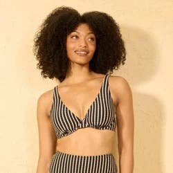 Women's Striped Ribbed Demi Underwire Bikini Top - Shade & Shore™ Multi 32B