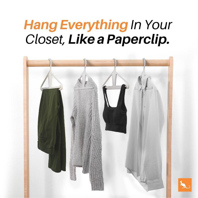 slide 3 of 9, Kangaroo Hangers 10pk Original Clothes Hangers White, 10 ct