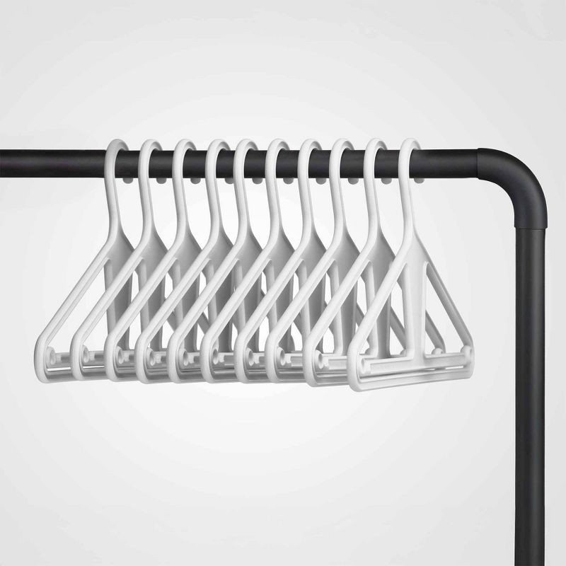 slide 1 of 9, Kangaroo Hangers 10pk Original Clothes Hangers White, 10 ct