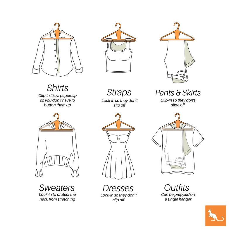 slide 6 of 9, Kangaroo Hangers 10pk Original Clothes Hangers White, 10 ct