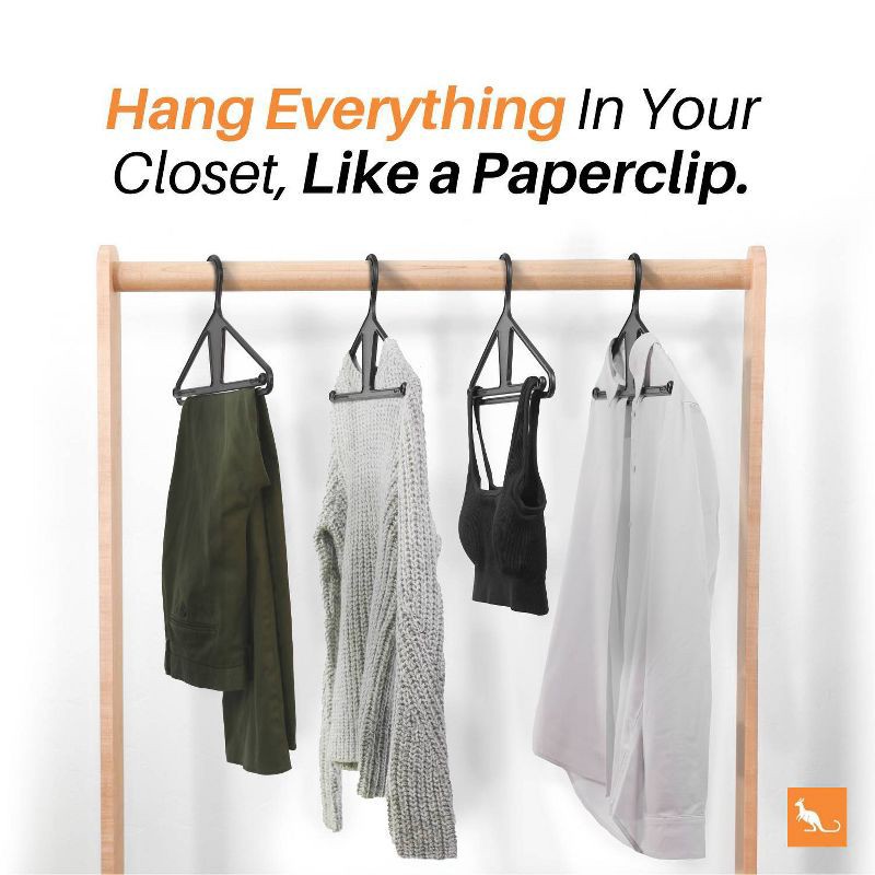 slide 3 of 9, Kangaroo Hangers 10pk Original Clothes Hangers Charcoal, 10 ct