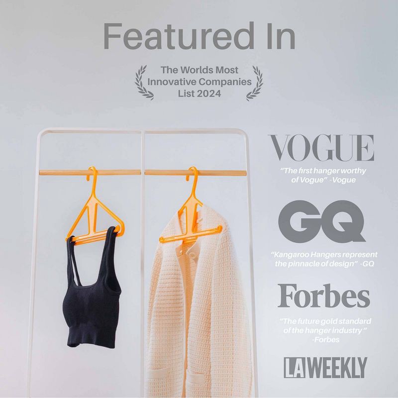 slide 5 of 9, Kangaroo Hangers 10pk Original Clothes Hangers Charcoal, 10 ct