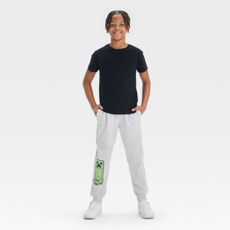 slide 4 of 4, Boys' Minecraft Jogger Pants - Light Beige L, 1 ct