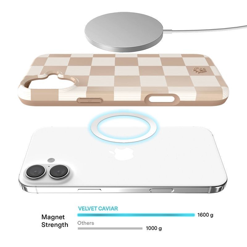 slide 3 of 6, VELVET CAVIAR iPhone 16 MagSafe Case - Nude Vibe Checker: Bump-Resistant Plastic, 1 ct