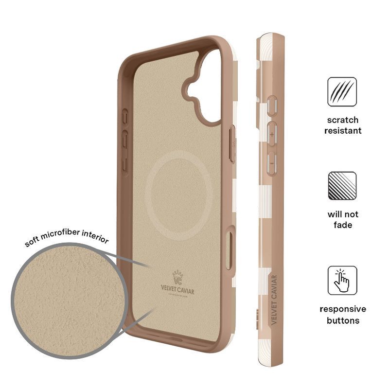 slide 5 of 6, VELVET CAVIAR iPhone 16 MagSafe Case - Nude Vibe Checker: Bump-Resistant Plastic, 1 ct