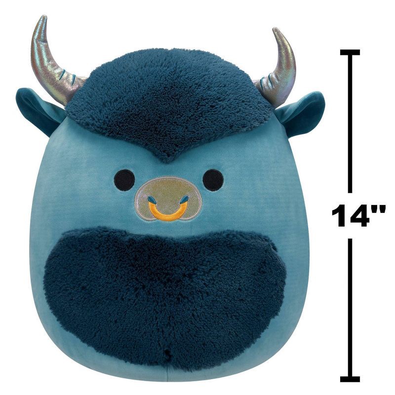 slide 9 of 12, Squishmallows 14" Bison Stuffed Animal: Character Theme, Creative Thinking Focus, Polyester Material, 1 ct