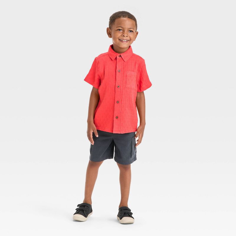 slide 2 of 3, Toddler Boys' Pull-On Cargo Shorts - Cat & Jack™ Charcoal Gray 12M, 1 ct