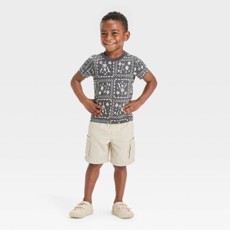 slide 2 of 3, Toddler Boys' Pull-On Cargo Shorts - Cat & Jack™ Beige 12M, 1 ct