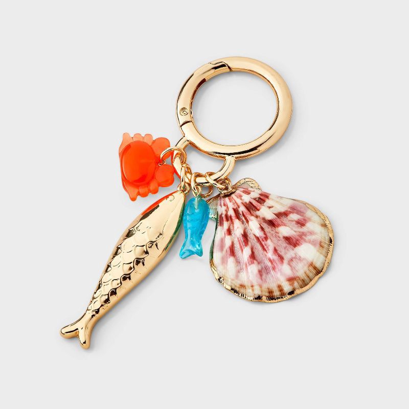 slide 1 of 2, Mixed Cluster Shell & Fish Handbag Charm - A New Day™, 1 ct