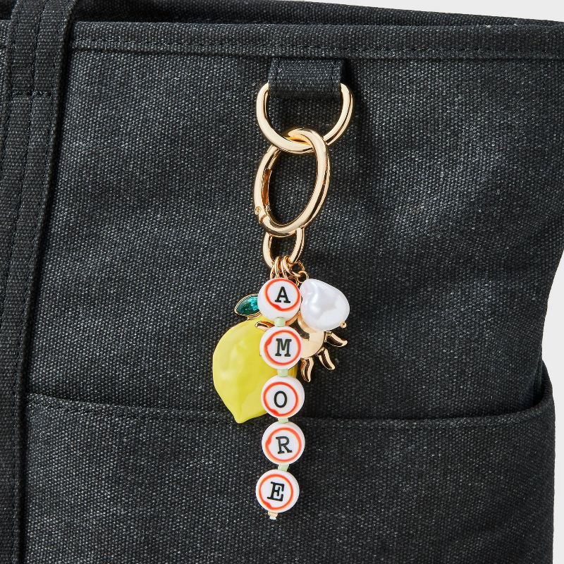 slide 2 of 2, Lemon and Amour Beaded Handbag Charm - A New Day™, 1 ct