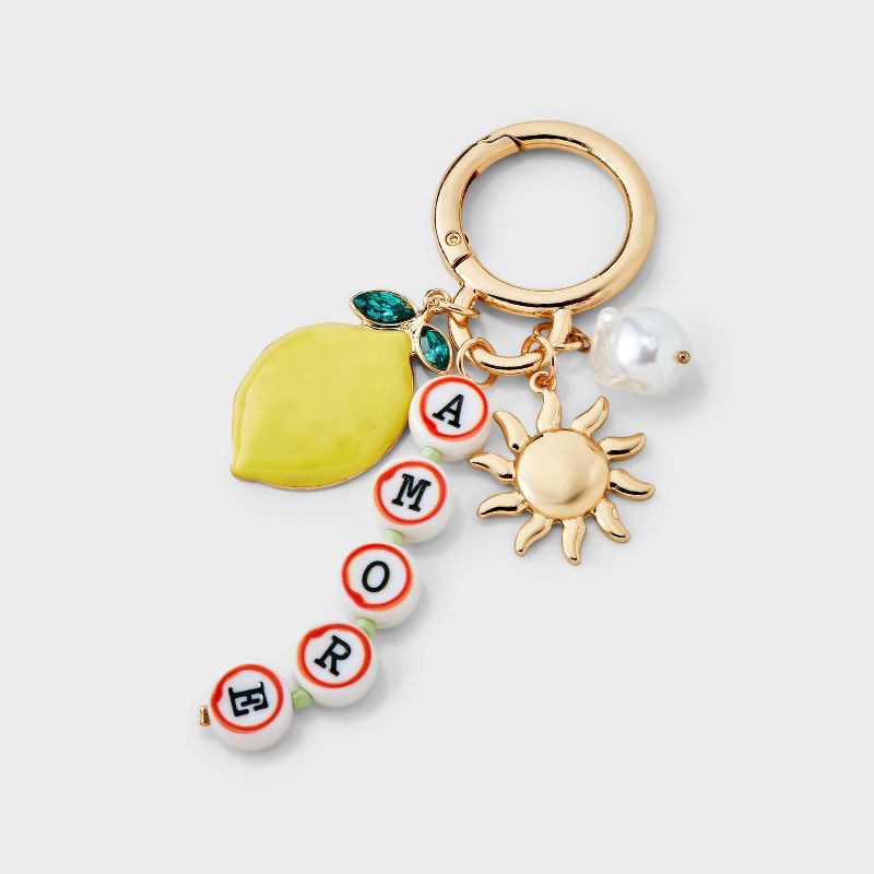 slide 1 of 2, Lemon and Amour Beaded Handbag Charm - A New Day™, 1 ct