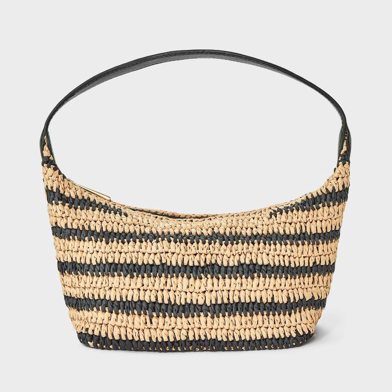 slide 1 of 5, Soft Shoulder Crochet Bag - A New Day™ Black, 1 ct