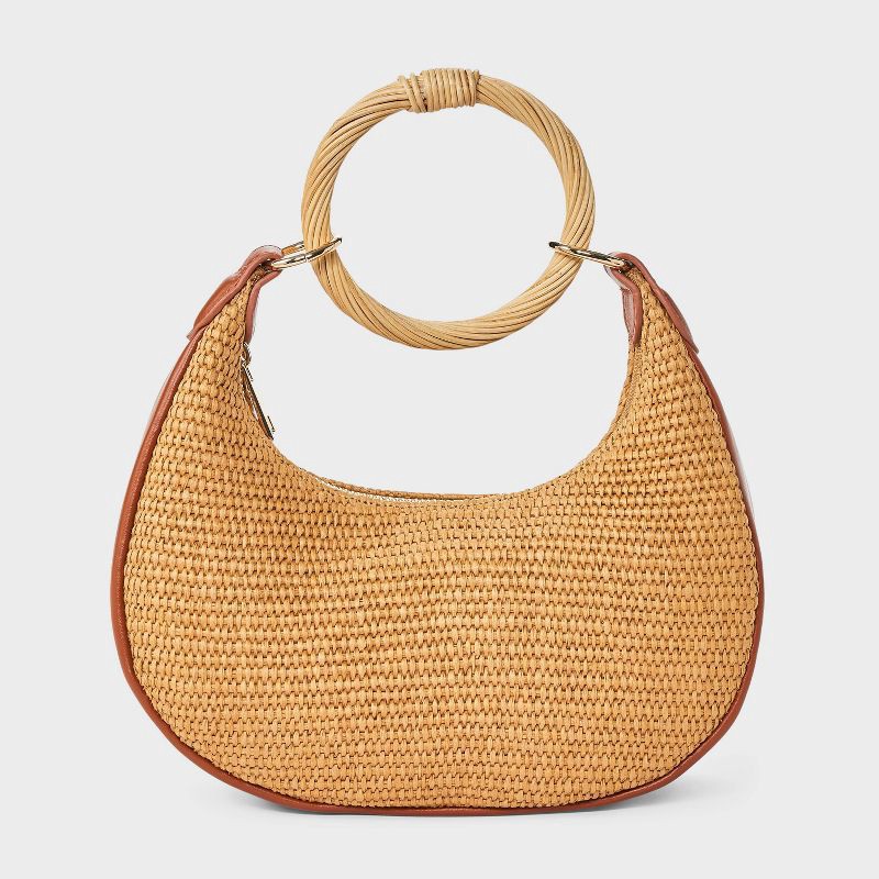 slide 1 of 4, Straw Bracelet Bag - A New Day™ Natural, 1 ct