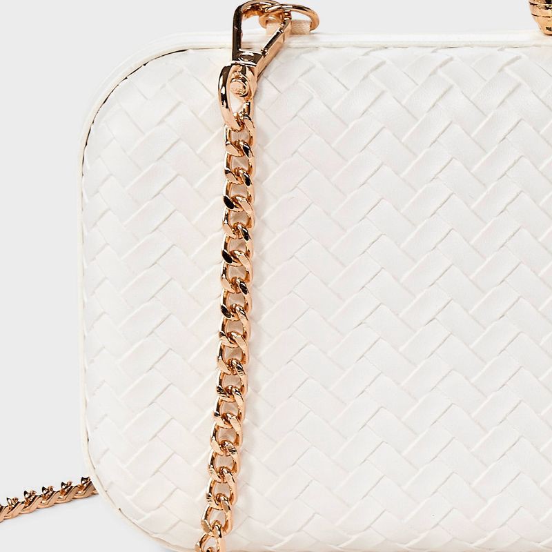 slide 5 of 5, Woven Minaudiere Clutch Crossbody Bag - A New Day™ Cream, 1 ct