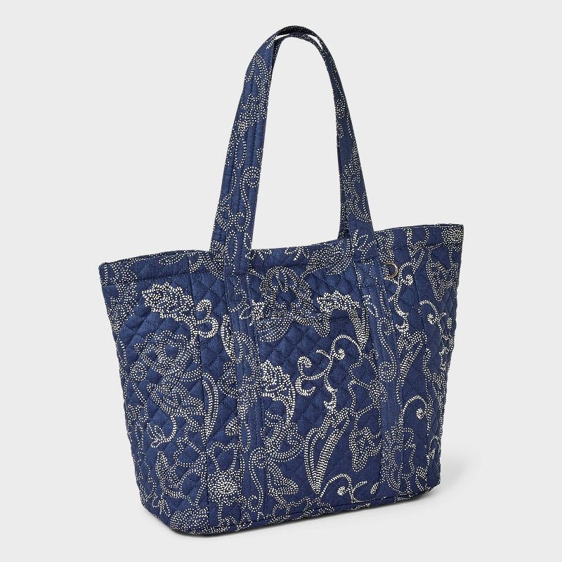 slide 3 of 5, Soft Quilted Tote Bag - Universal Thread™ Navy Blue, 1 ct