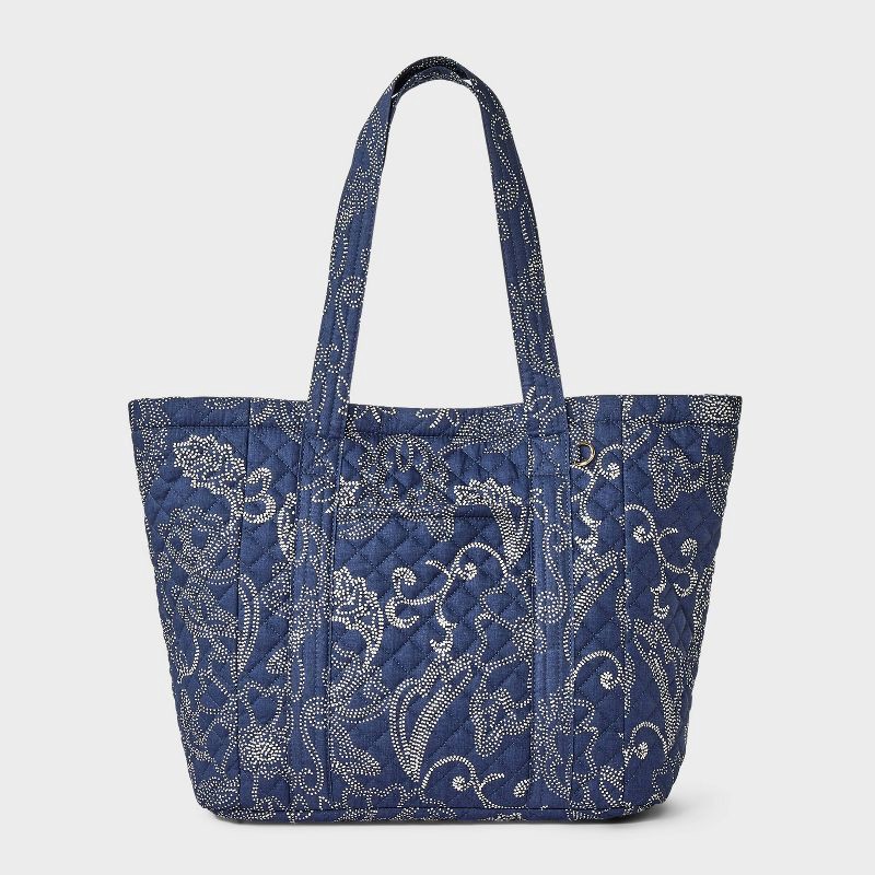 slide 1 of 5, Soft Quilted Tote Bag - Universal Thread™ Navy Blue, 1 ct