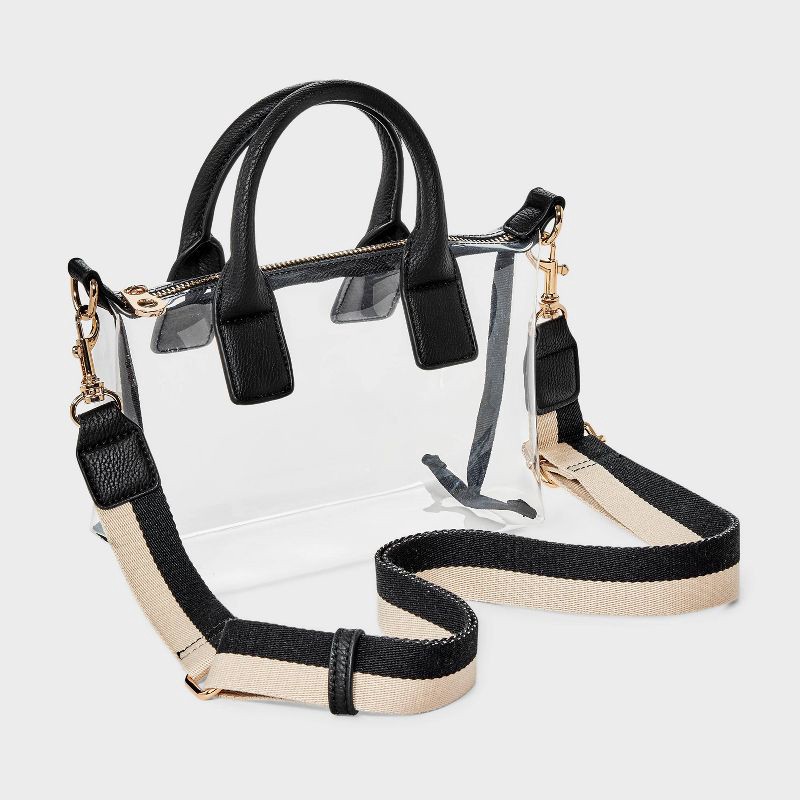 slide 3 of 5, Foundational Mini Tote Handbag - Universal Thread™ Black/Clear, 1 ct