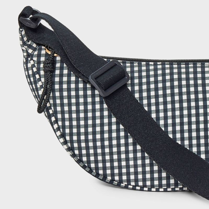 slide 5 of 5, Essential Crescent Sling Crossbody Bag - Universal Thread™ Black/White Gingham, 1 ct