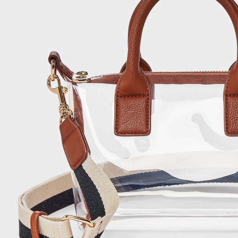 slide 5 of 5, Foundational Mini Tote Handbag - Universal Thread™ Brown/Clear, 1 ct
