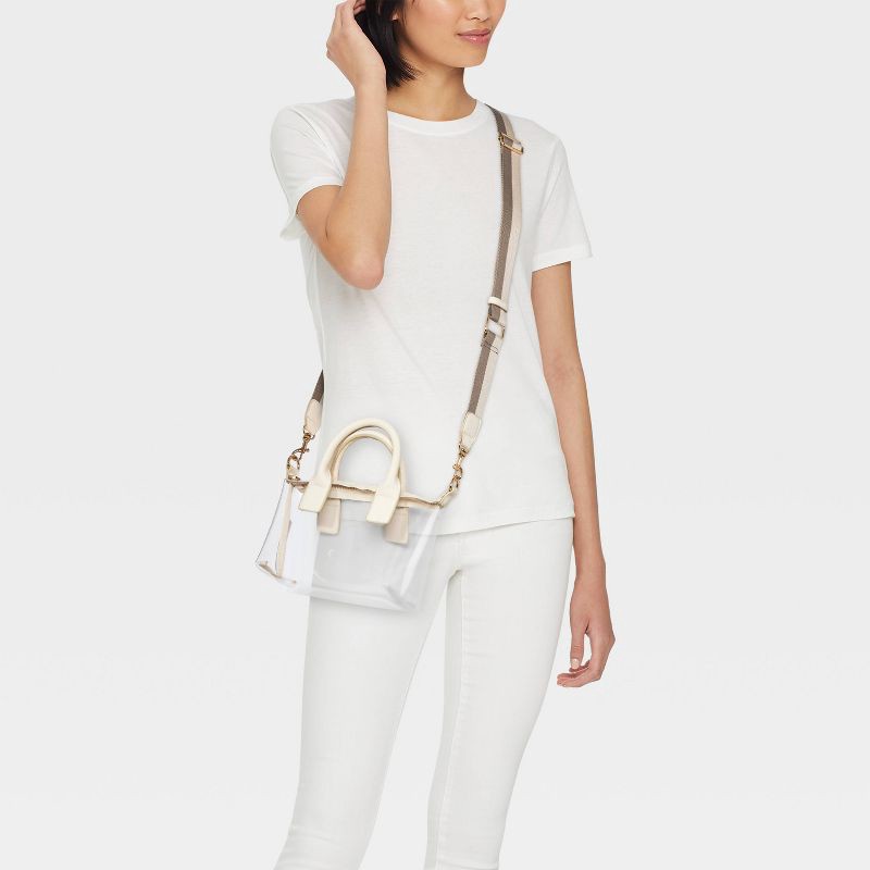 slide 2 of 5, Foundational Mini Tote Handbag - Universal Thread™ Cream/Clear, 1 ct