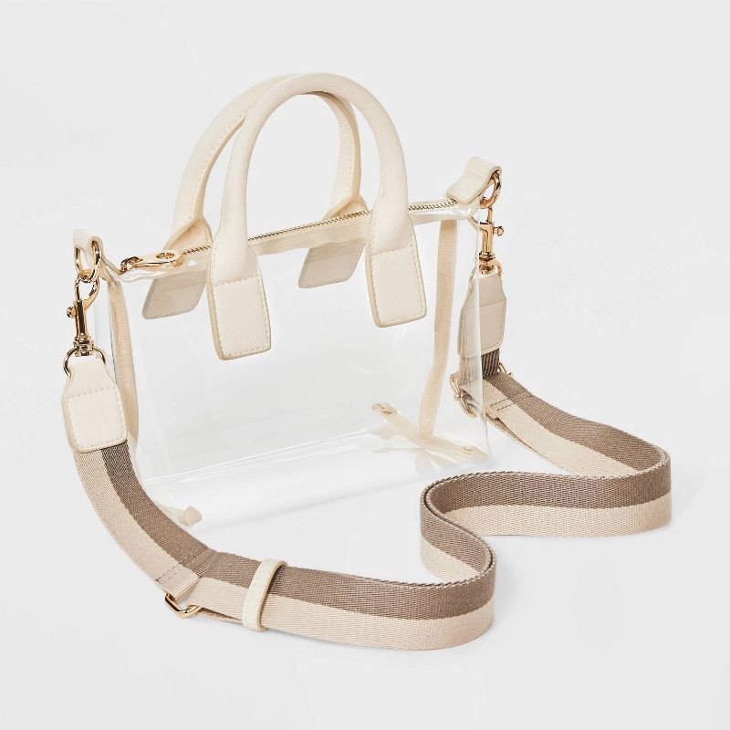 slide 3 of 5, Foundational Mini Tote Handbag - Universal Thread™ Cream/Clear, 1 ct