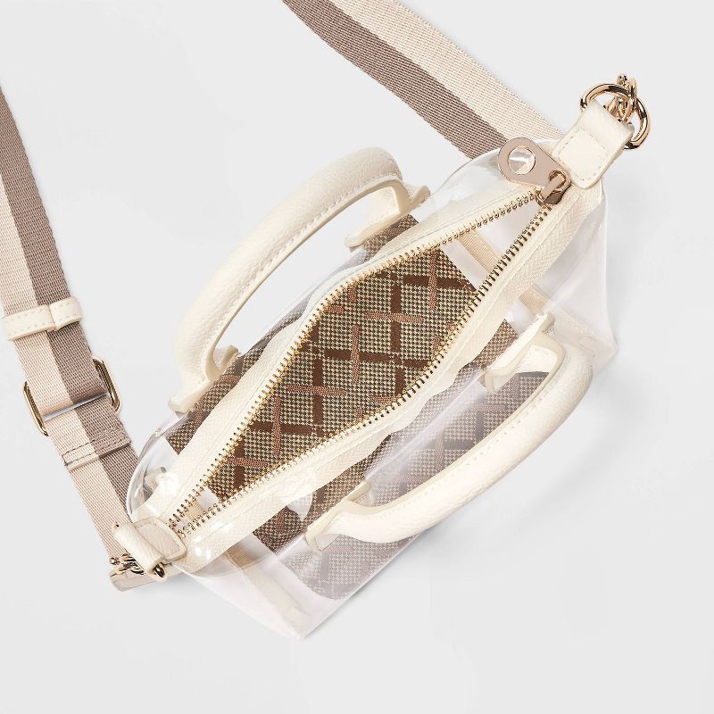 slide 4 of 5, Foundational Mini Tote Handbag - Universal Thread™ Cream/Clear, 1 ct