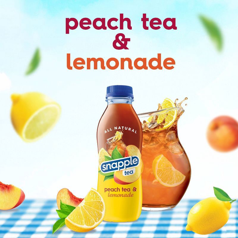 slide 2 of 8, Snapple Peach Tea and Lemonade - 16 fl oz Bottle, 16 fl oz