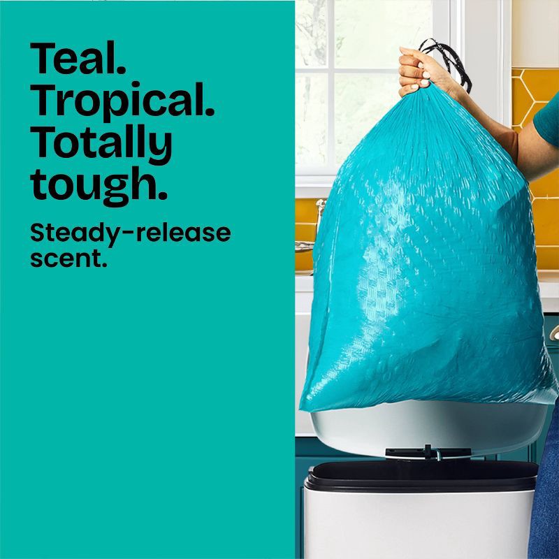 slide 3 of 12, Glad ForceFlex MaxStrength Bahama Bliss Drawstring Trash Bags - Febreze Freshness - 13gal - 45ct, 45 ct; 13 gal