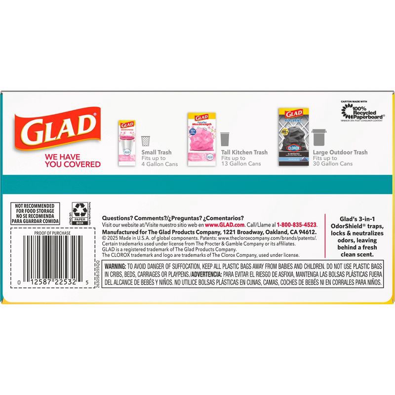 slide 12 of 12, Glad ForceFlex MaxStrength Bahama Bliss Drawstring Trash Bags - Febreze Freshness - 13gal - 45ct, 45 ct; 13 gal