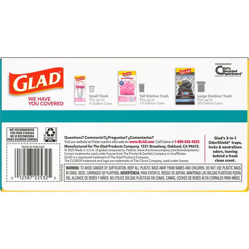 slide 13 of 17, Glad ForceFlex MaxStrength Bahama Bliss Drawstring Trash Bags - Febreze Freshness - 13gal - 45ct, 45 ct; 13 gal