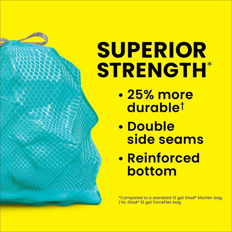 slide 5 of 17, Glad ForceFlex MaxStrength Bahama Bliss Drawstring Trash Bags - Febreze Freshness - 13gal - 45ct, 45 ct; 13 gal