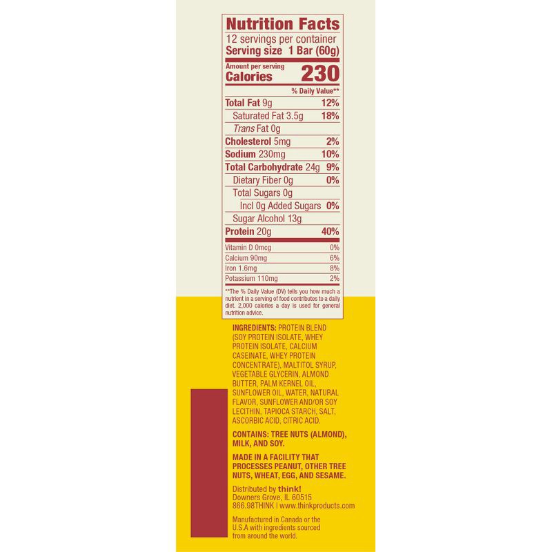 slide 8 of 9, think! Lemon Delight High Protein Bars - 20g Protein - 25.39oz/12ct, 20 gram, 25.39 oz, 12 ct