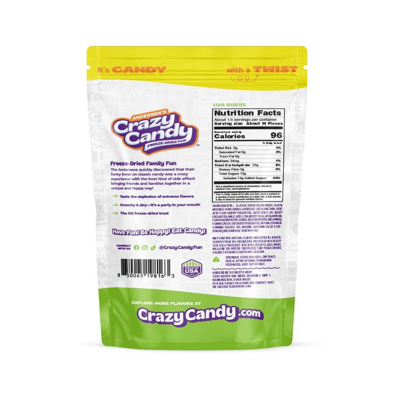 slide 2 of 5, Crazy Candy Freeze Dried Candy - Sour Buddies - 1.5oz, 1.5 oz