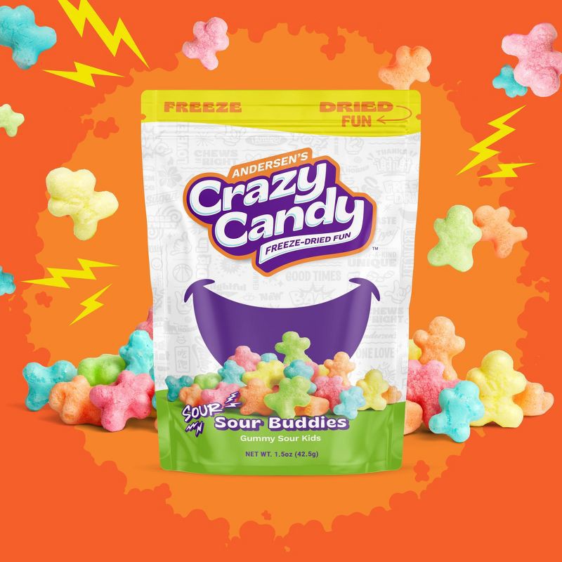 slide 3 of 5, Crazy Candy Freeze Dried Candy - Sour Buddies - 1.5oz, 1.5 oz