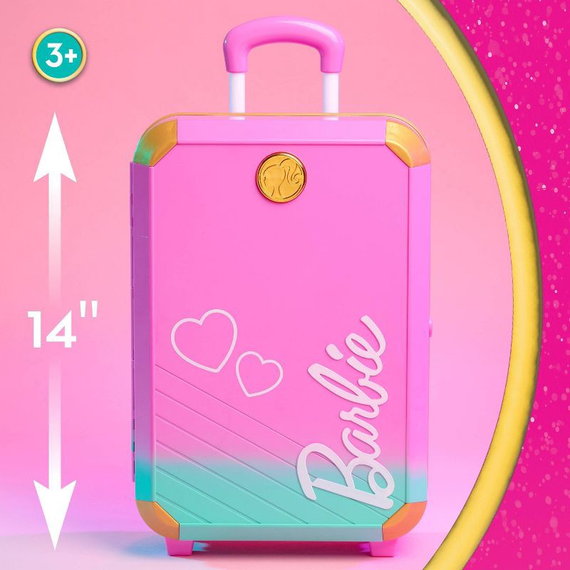 slide 3 of 7, Barbie Travel Rolling Luggage Set - 10pc, 10 ct