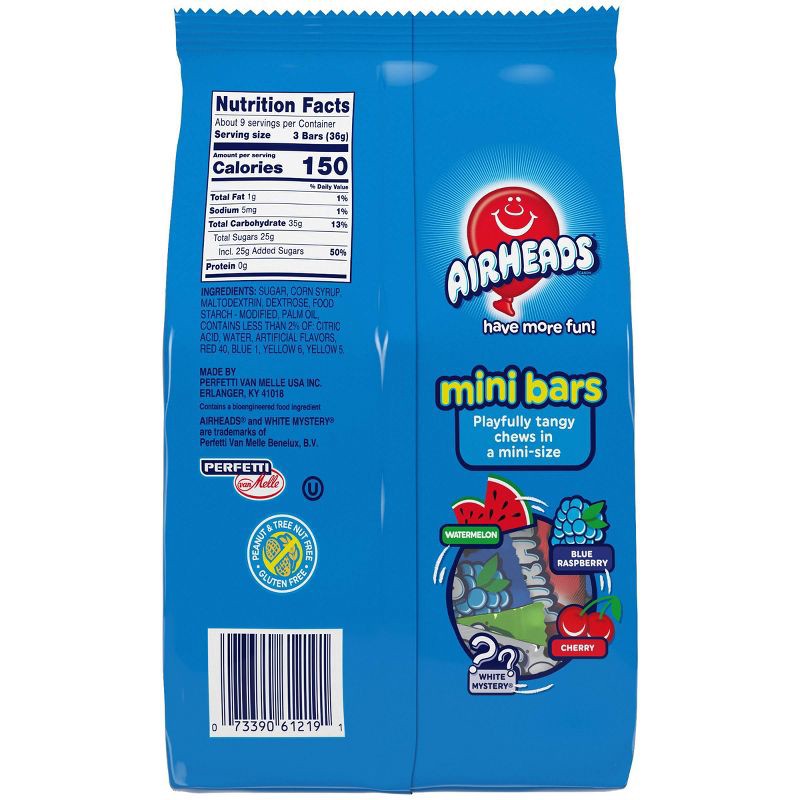slide 2 of 8, Airheads Mini Bars Gusset Bags Chewy Candy - 10oz, 10 oz