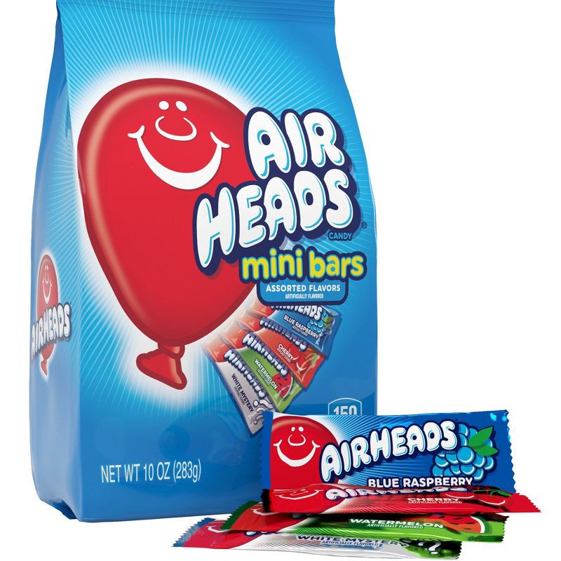 slide 1 of 10, Airheads Mini Bars Gusset Bags Chewy Candy - 10oz, 10 oz