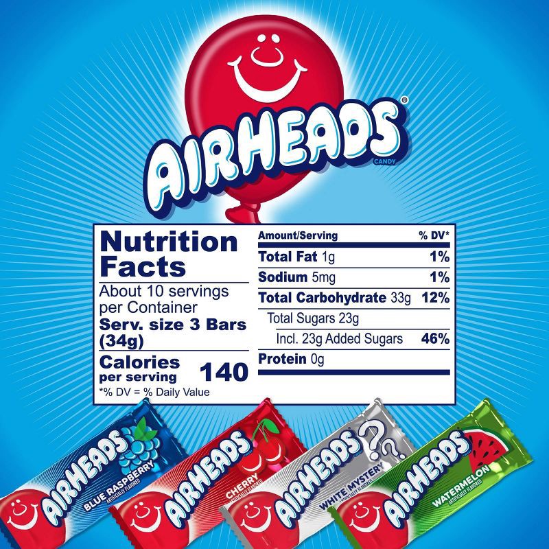 slide 7 of 8, Airheads Mini Bars Gusset Bags Chewy Candy - 10oz, 10 oz