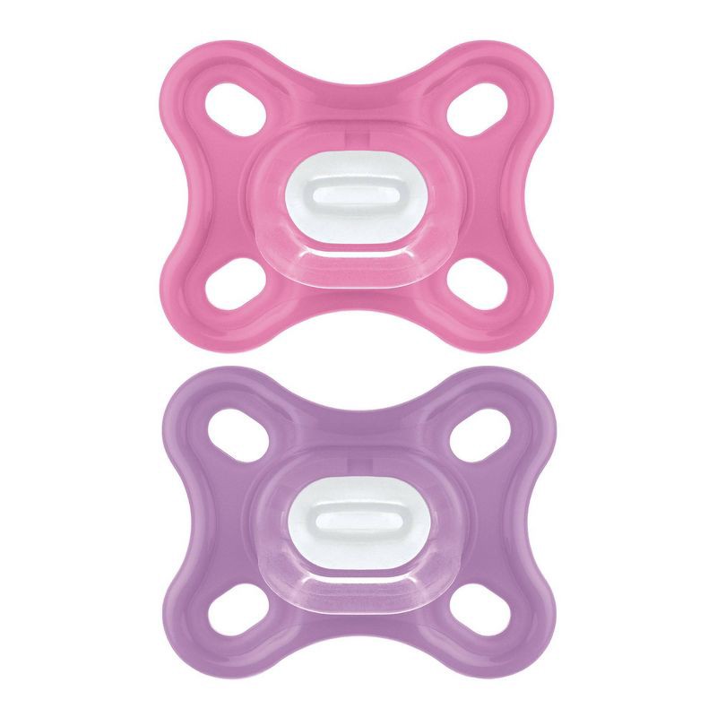 slide 1 of 7, MAM Comfort 1 Newborn Lightweight Silicone Pacifier - Girl - 2pk, 2 ct