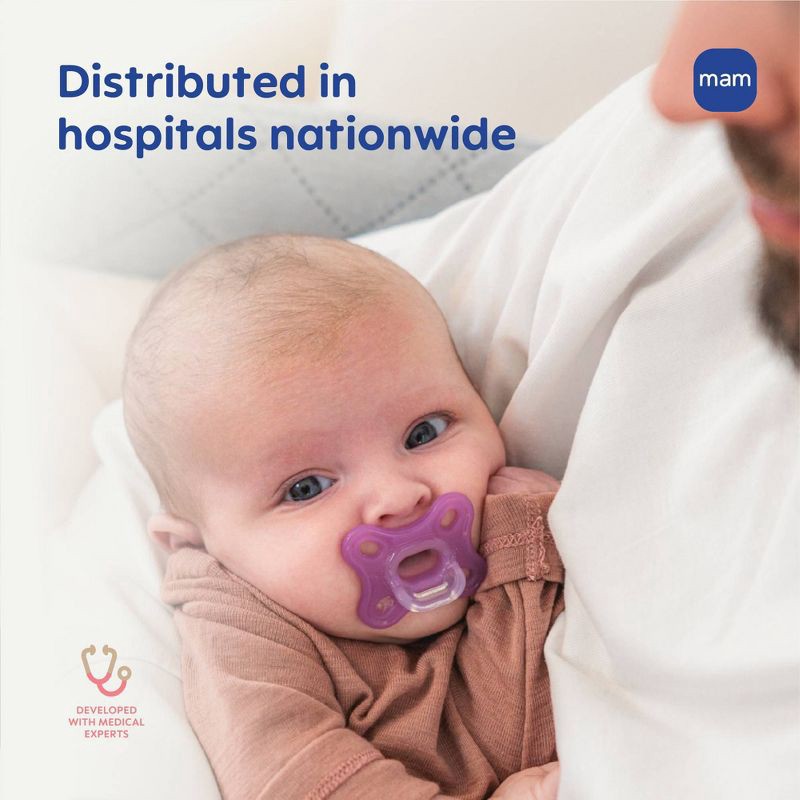 slide 5 of 8, MAM Comfort Pacifiers 0+ - Girl - 2pk, 2 ct