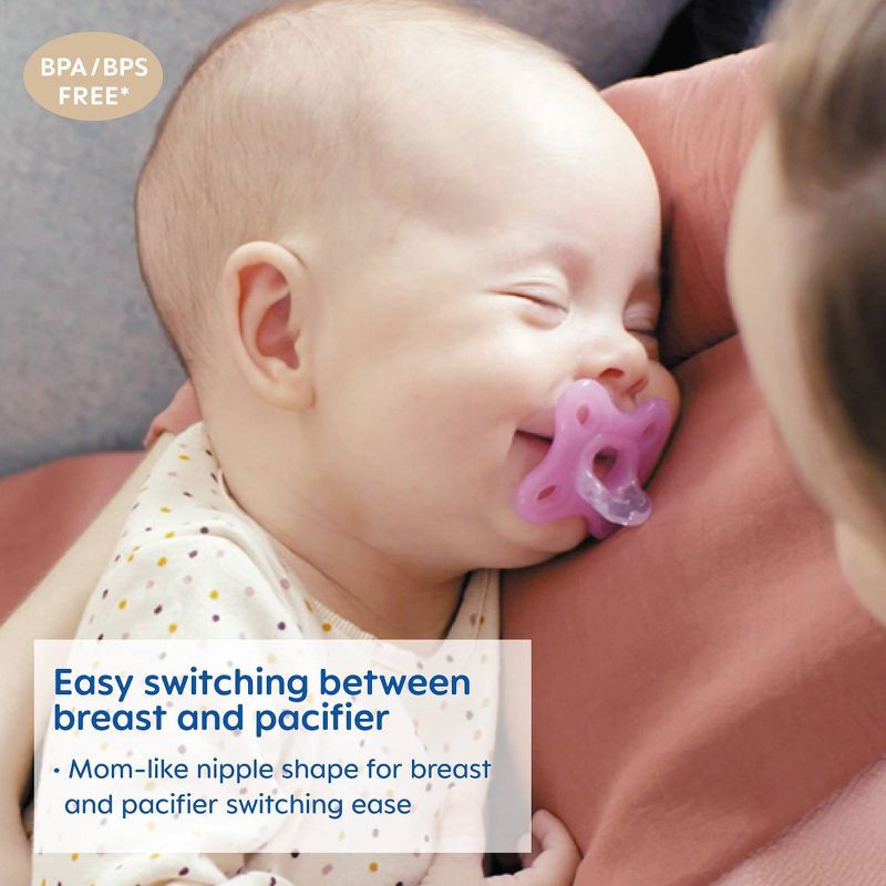 slide 6 of 7, MAM Comfort 1 Newborn Lightweight Silicone Pacifier - Girl - 2pk, 2 ct