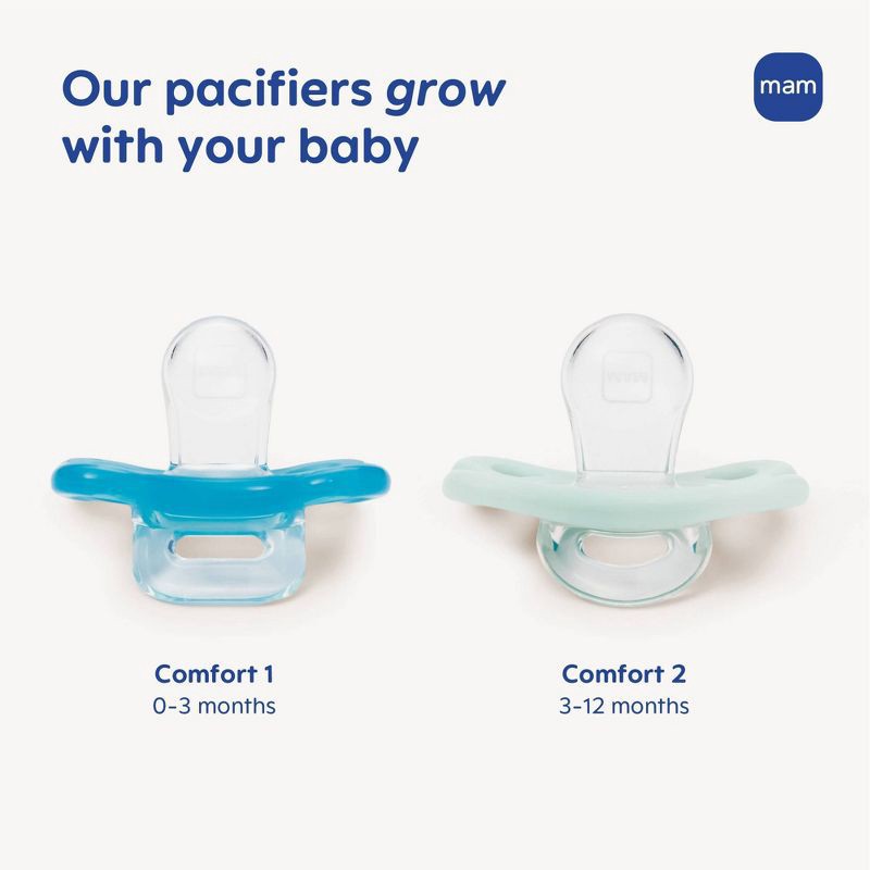 slide 7 of 8, MAM Comfort Pacifiers 0+ - Girl - 2pk, 2 ct