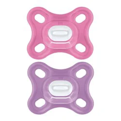 MAM Comfort 1 Newborn Lightweight Silicone Pacifier - Girl - 2pk