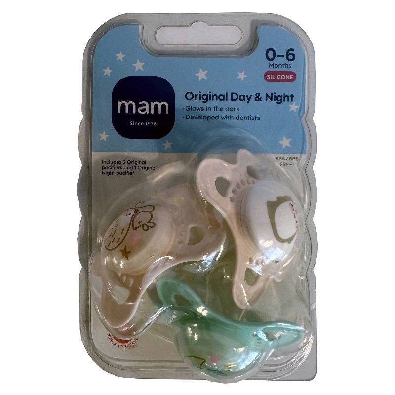 slide 2 of 6, MAM Original Day & Night 0-6 Months - Unisex - 3pk, 3 ct