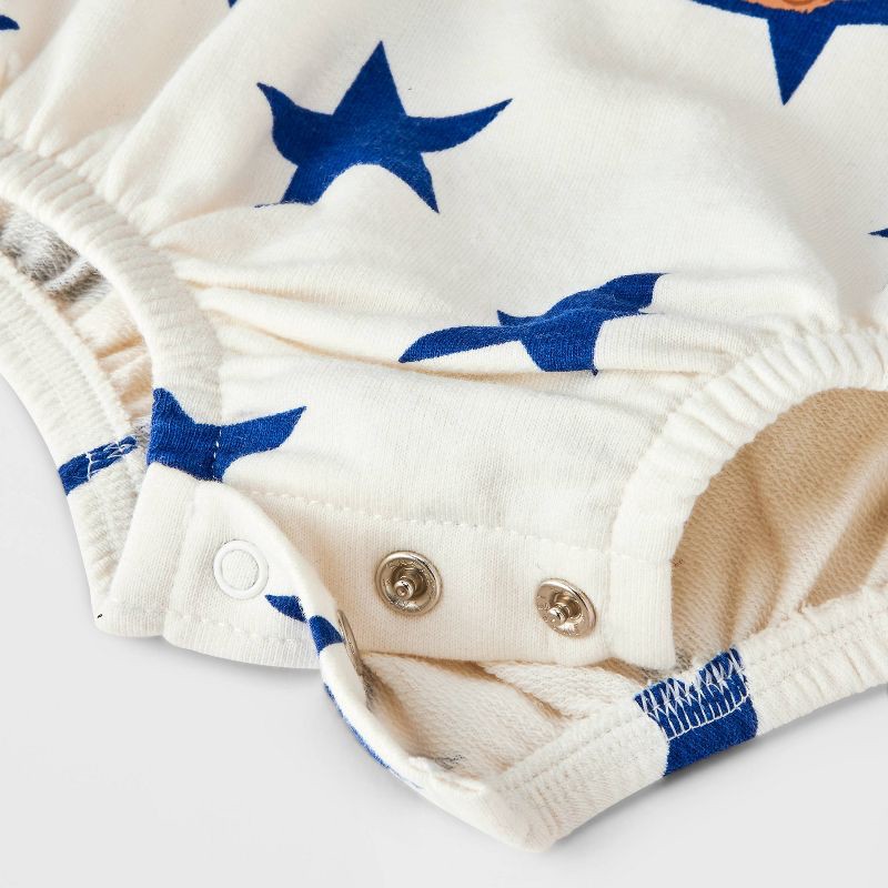slide 4 of 4, Grayson Mini Baby Americana USA Teddy Bear Romper - Blue 3-6M, 1 ct