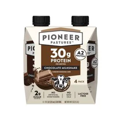 Pioneer Pastures High Protein Nutritional Milkshake Chocolate Non-Caffeinated - 44 fl oz/4pk
