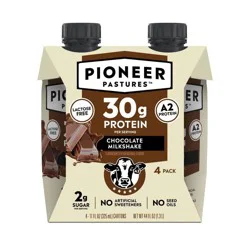 Pioneer Pastures High Protein Nutritional Milkshake Chocolate Non-Caffeinated - 44 fl oz/4pk: Ready to Drink, Naturally Flavored, Gluten-Free